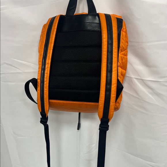 Diesel Orange Quilted Nylon Backpack with Black Hardware - Picture 3 of 12